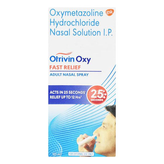OTRIVIN OXY FAST RELIEF ADULT Nasal Spray 10ml - Global Surgicals