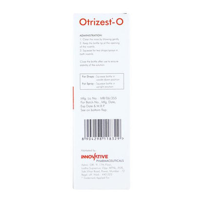 OTRIZEST O 0.05% Nasal Drops 10ml - Global Surgicals