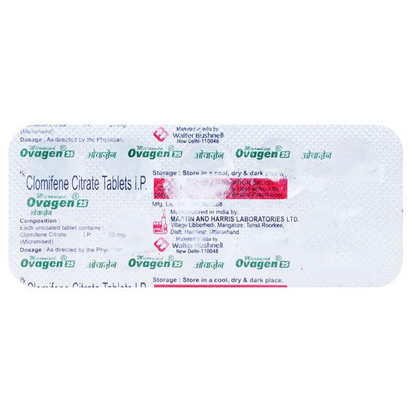 Ovagen 25mg Tablet 10'S - Global Surgicals