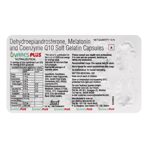 OVARES PLUS NUTRACEUTICAL Soft Gelatin Capsule 10's - Global Surgicals