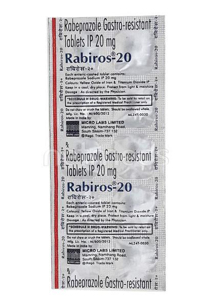 Rabiros 20mg Tablet 10'S