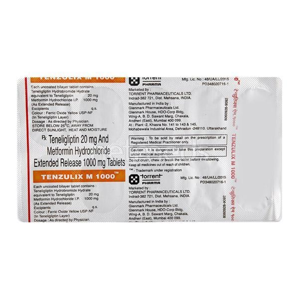 Tenzulix M 1000mg Tablet 10'S