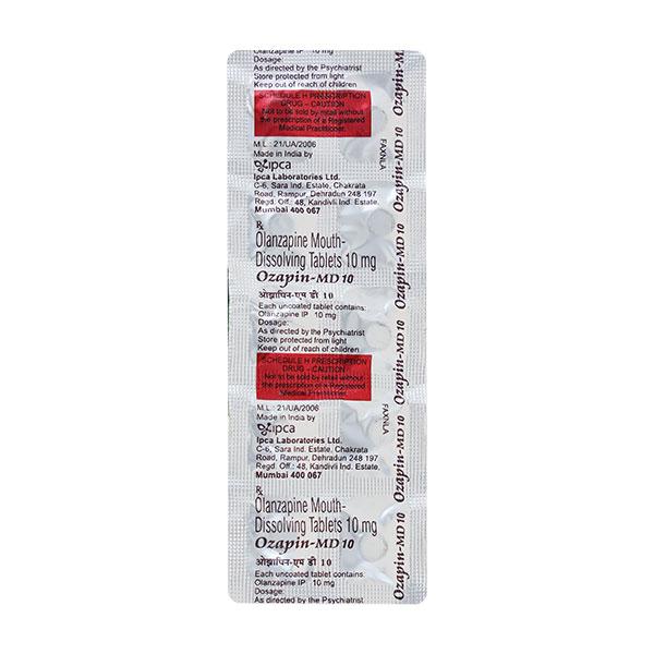 Ozapin MD 10mg Tablet 10'S - Global Surgicals