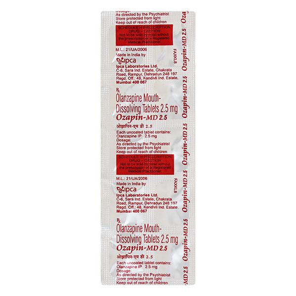 Ozapin MD 2.5mg Tablet 10'S - Global Surgicals