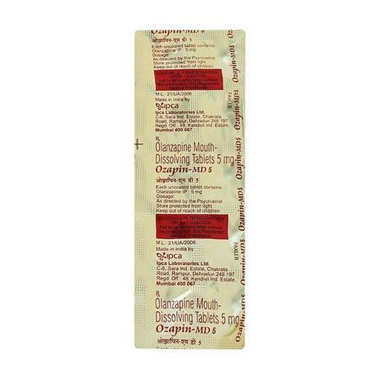 Ozapin MD 5mg Tablet 10'S - Global Surgicals