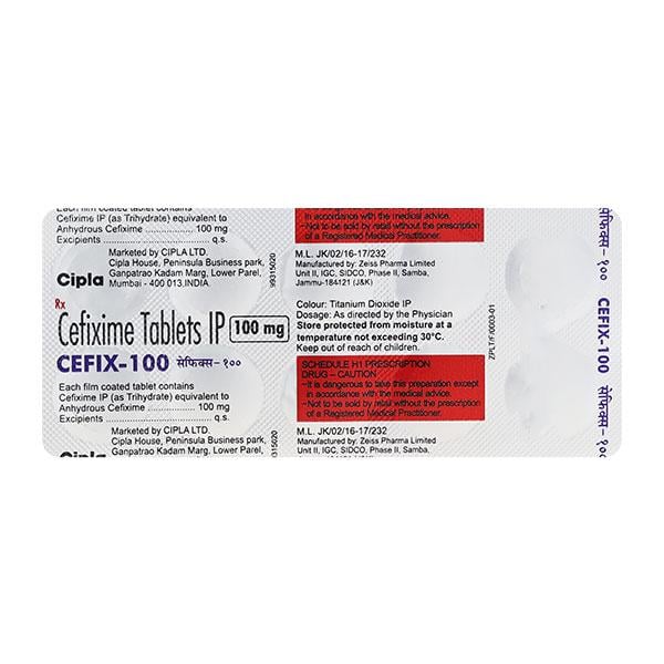 Cefix 100mg Tablet 10'S