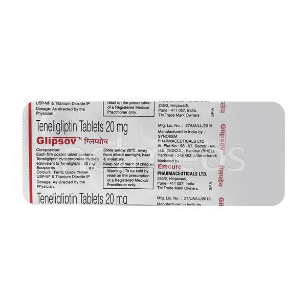 Glipsov 20mg Tablet 10'S