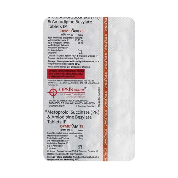 OPMET AM 25 Tablet 15's