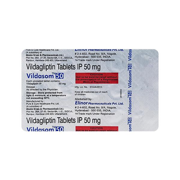 VILDASOM 50mg Tablet 15's