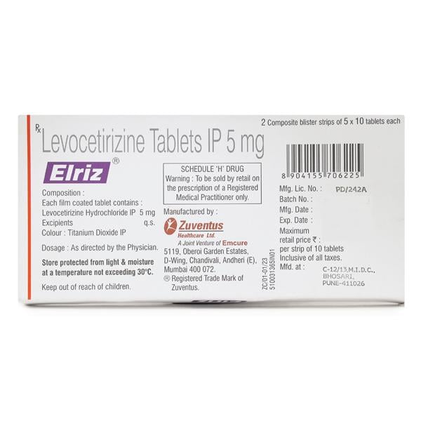 Elriz 5mg Tablet 10'S