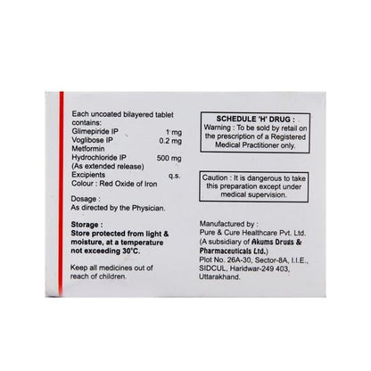 Laformin GV 1/500/0.2mg Tablet 10'S