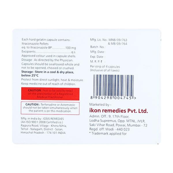 ITRADAC 100mg Capsule 4's
