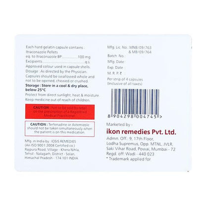 ITRADAC 100mg Capsule 4's