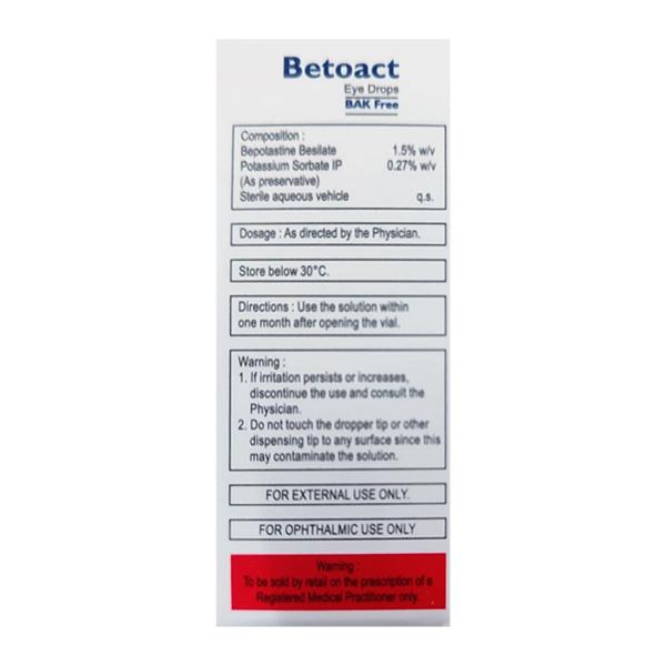 BETOACT BAK FREE Eye Drops 5ml