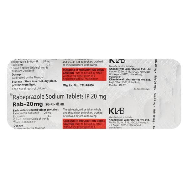 RAB 20mg Tablet 10'S