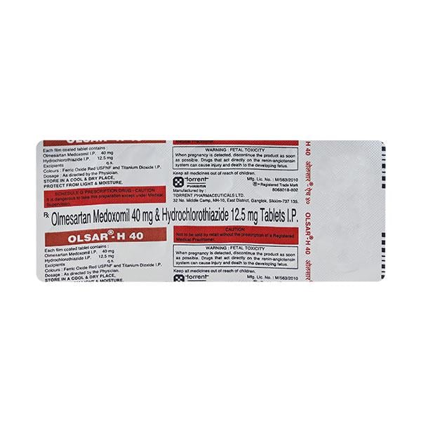 Olsar H 40mg Tablet 10'S