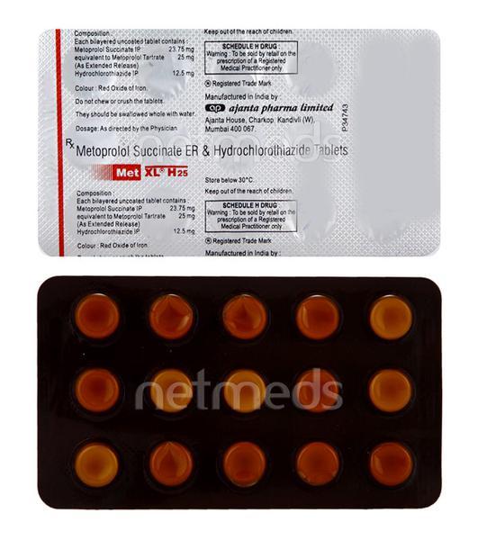 MET XL H 25mg Tablet 15'S