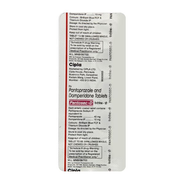 Pantosec D Tablet 10'S