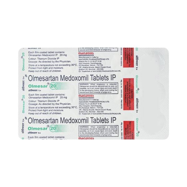 Olmesar 20mg Tablet 15'S