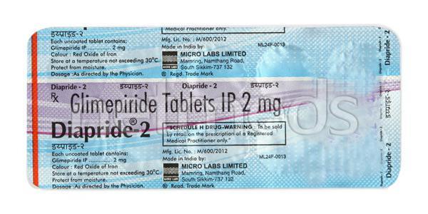 Diapride 2mg Tablet 10'S