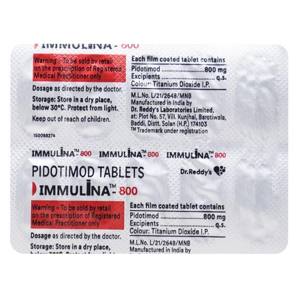 Immulina 800mg Tablet 10'S