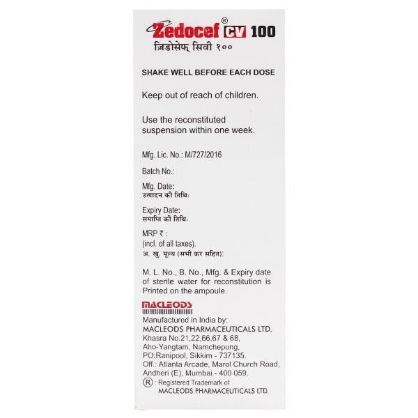 ZEDOCEF CV 100 Oral Suspension 30ml