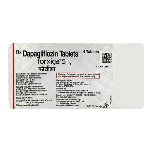 Forxiga 5mg Tablet 14'S