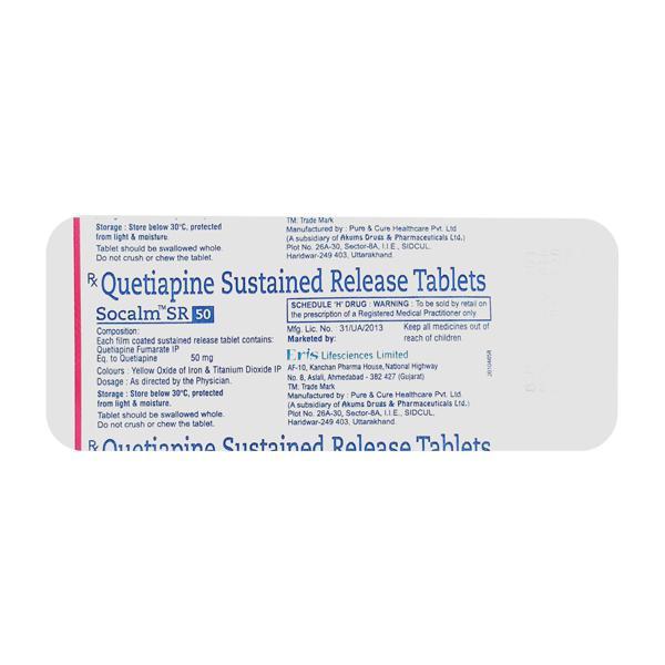 Socalm SR 50mg Tablet 10'S