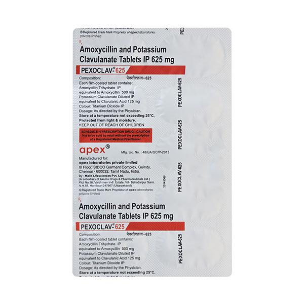 PEXOCLAV 625 Tablet 10's