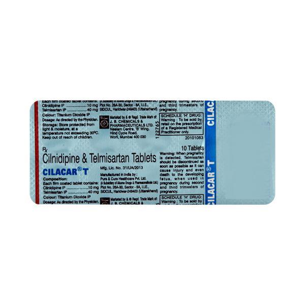 Cilacar T 40mg Tablet 10'S