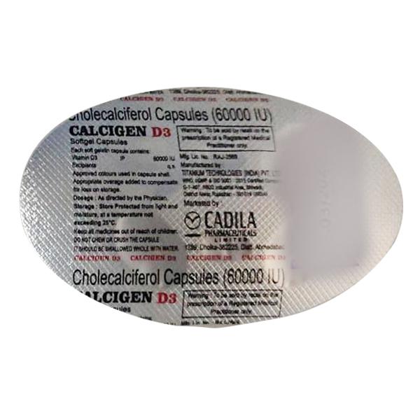 Calcigen D3 60K Capsule 4'S
