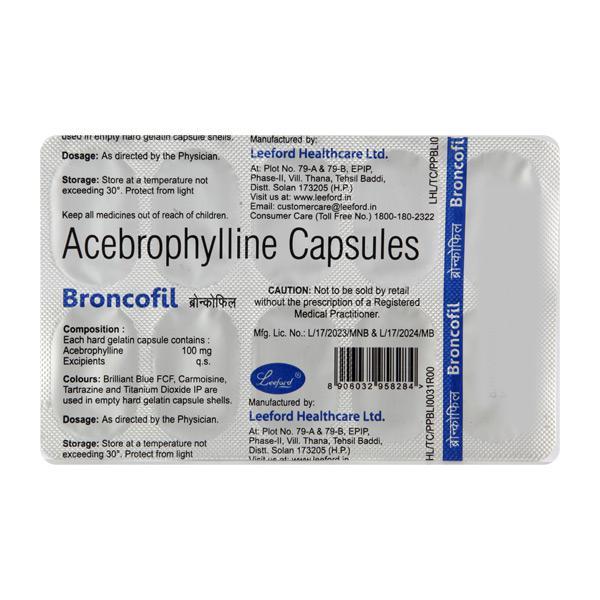Broncofil 100mg Capsule 10'S