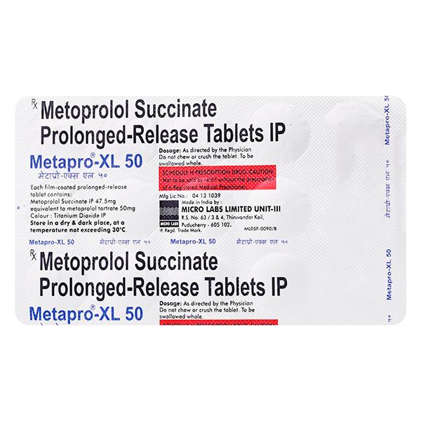 Metapro XL 50mg Tablet 15'S