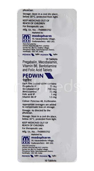 Pedwin Tablet 10'S - Global Surgicals