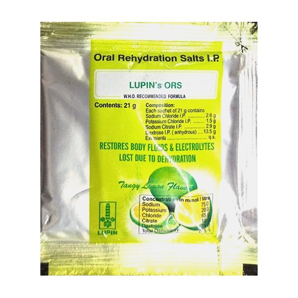 LUPIN'S ORS Tangy Lemon Flavour Powder 21gm