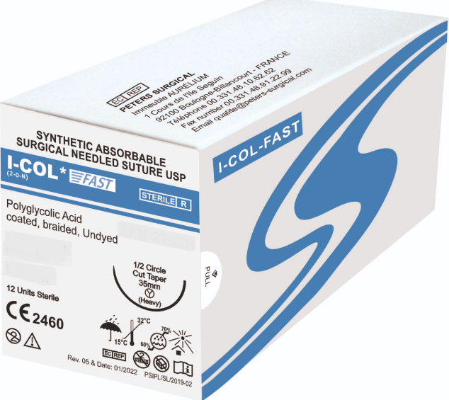 Peters Surgical i - Col Fast Suture 1 - 0 - SFN2761 Pack of 12 - Global Surgicals