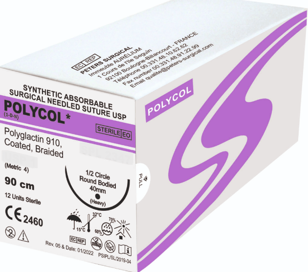 Peters Surgical Polycol Suture 4 - 0 - SPL2304 Pack of 12 - Global Surgicals
