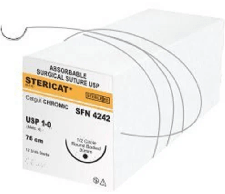Peters Surgical Stericat Chromic Suture 1 - 0 - SFP605 Pack of 12 - Global Surgicals