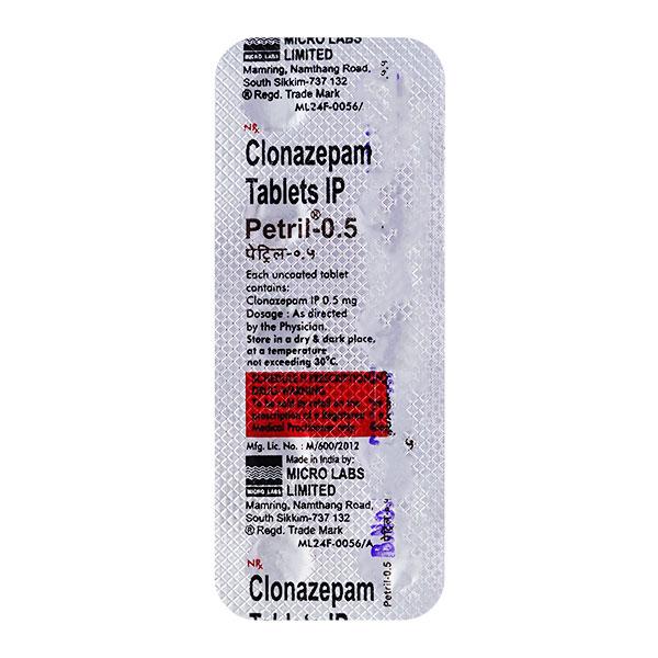 Petril 0.5mg Tablet 10'S - Global Surgicals