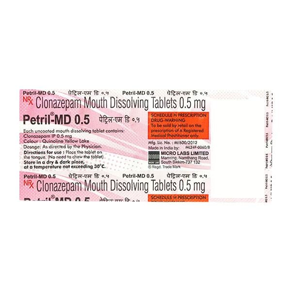 Petril MD 0.5mg Tablet 10'S - Global Surgicals