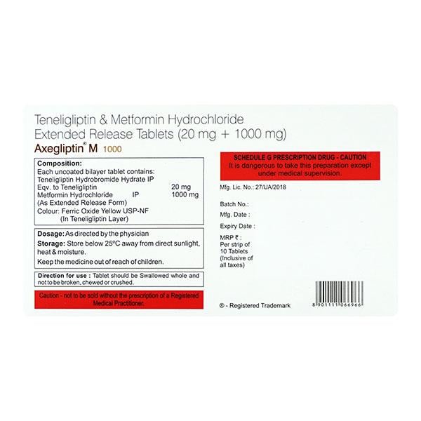 AXEGLIPTIN M 1000mg Tablet 10's