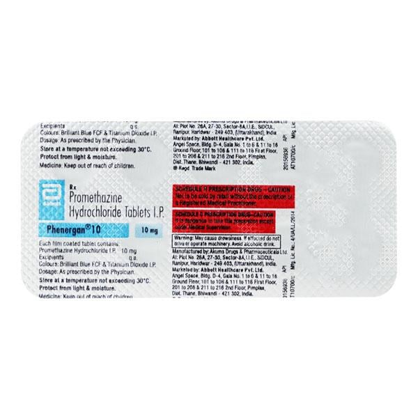 Phenergan 10mg Tablet 10'S - Global Surgicals