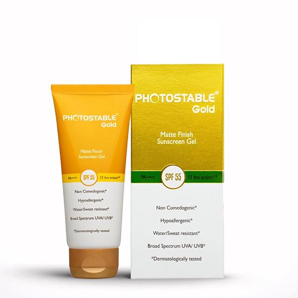 Photostable Gold SPF 55 PA +++ Matte Finish Sunscreen Gel 50gm - Global Surgicals