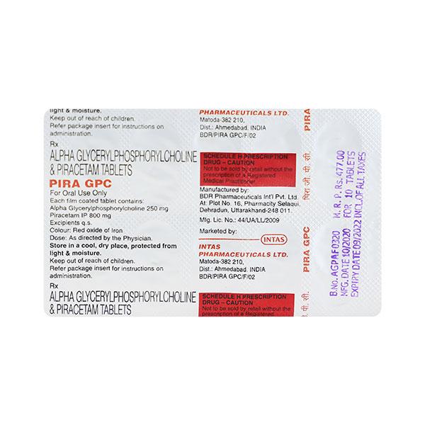 Pira Gpc Tablet 10'S - Global Surgicals