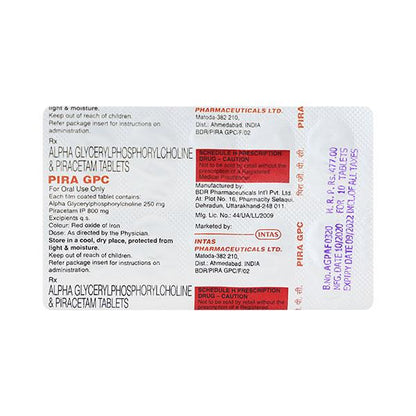 Pira Gpc Tablet 10'S - Global Surgicals