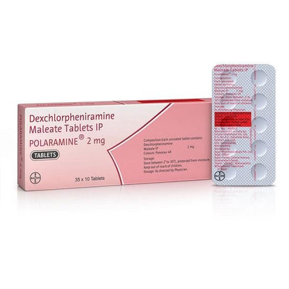 Polaramine 2mg Tablet 10'S - Global Surgicals