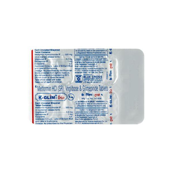 K Glim Trio 1mg Tablet 10'S