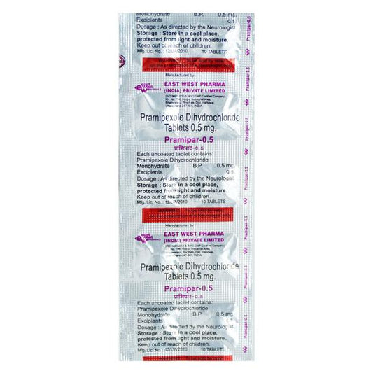 Pramipar 0.5mg Tablet 10'S - Global Surgicals