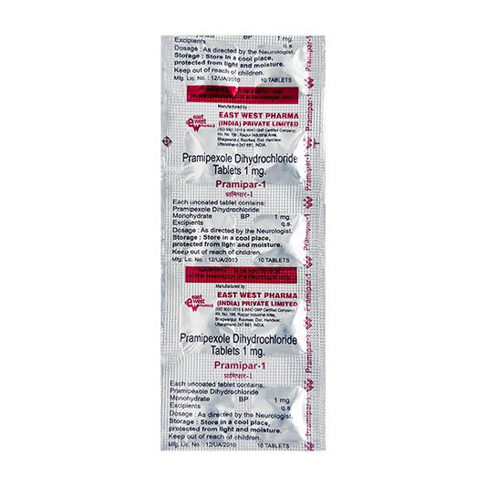 Pramipar 1mg Tablet 10'S - Global Surgicals