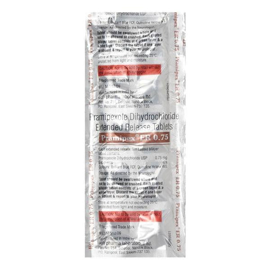 Pramipex ER 0.75mg Tablet 10'S - Global Surgicals